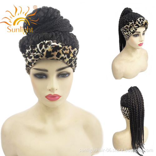 Free shipping 1b# natural Black Glueless HeatResistant synthetic hair extension headband wigs braiding fiber hair ponytails